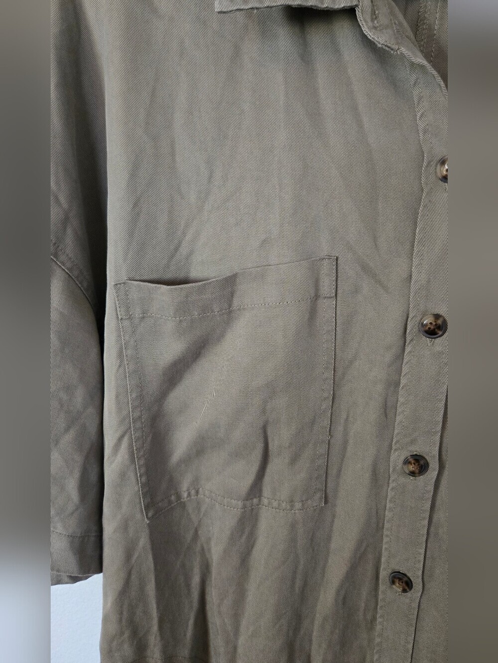 Marine Layer | Renata Dress Olive Green Belted Shirt Dress Size XL - Picture 11 of 13